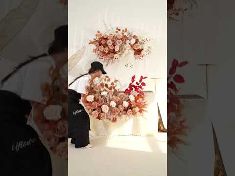 Uflower Coffee Fall Rose Hang Flower Floor Floral Wedding Party Event Props